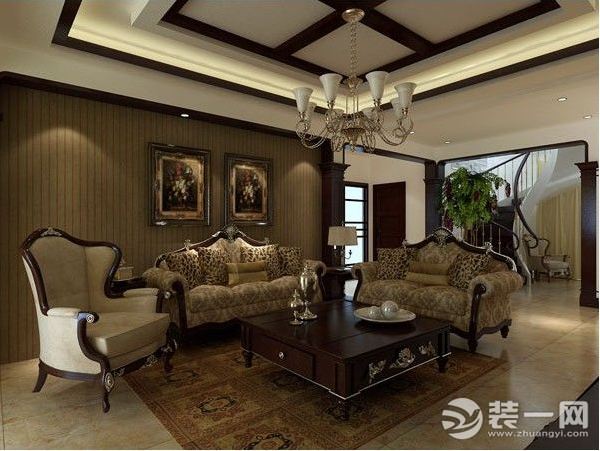 欧美风格客厅装修设计效果图